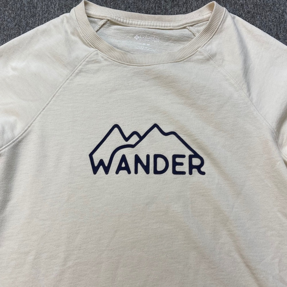 Columbia Cream "Wander" Logo Sweatshirt with Navy Graphic